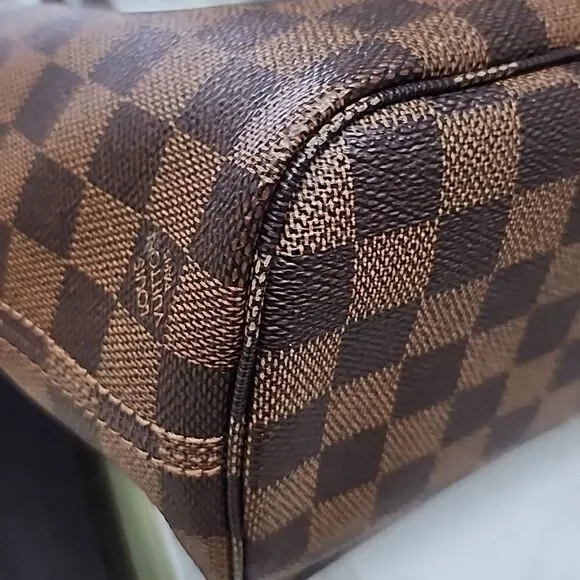 NEW Authentic Louis Vuitton Damier Ebene Neverfull PM Purse Bag Tote & Pouch - Picture 9 of 15